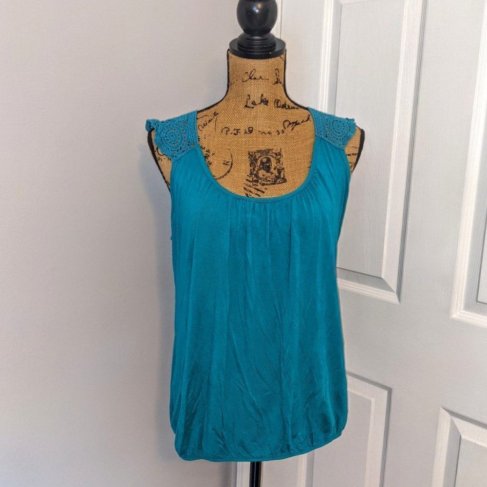 B'leev turquoise blue blouse